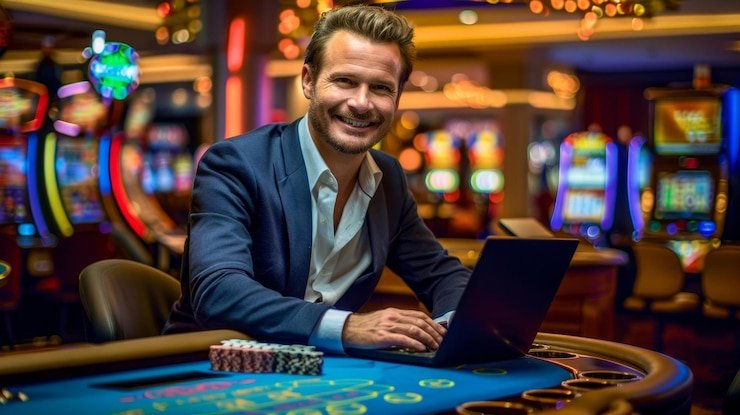 Live dealer preparing cards at a balon4d login Book of Dead table